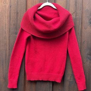 Ralph Lauren Holiday Red Cashmere blend large neck sweater Medium